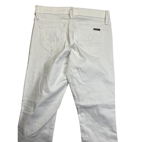 Women's White Mid-Rise Skinny Jeans Size 6 By Lilly Pulitzer - Picture 7 of 11